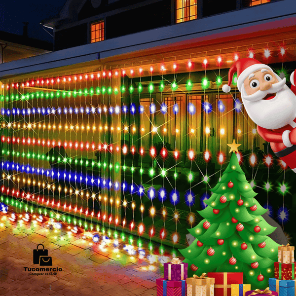 Cortina de Luces LED Navidad 10m x 2m